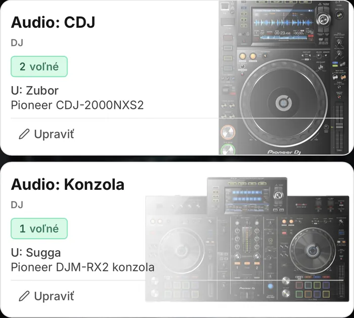Event Hub: prehľad techniky, CDJ a konzola
