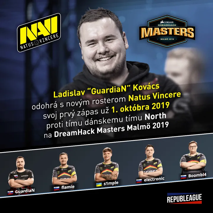 Príspevok REPUBLEAGUE o GuardiaNovi a Natus Vincere, DreamHack Masters Malmö 2019