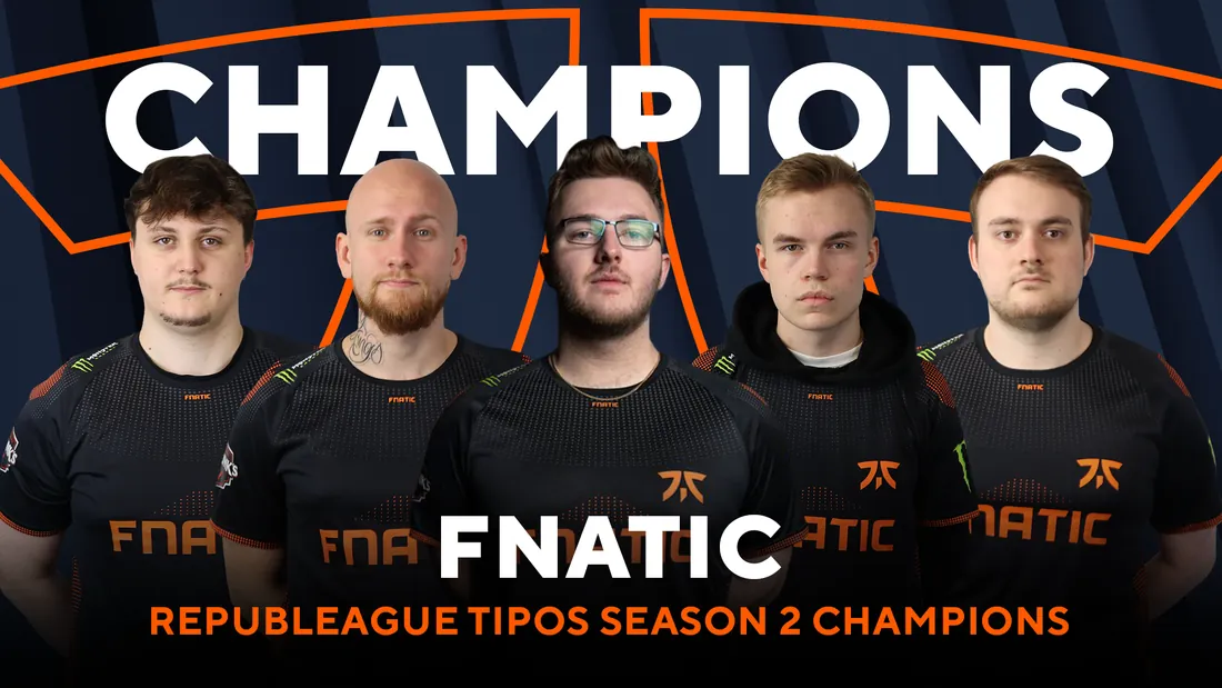 Grafika Champions: fnatic víťaz REPUBLEAGUE TIPOS Season 2